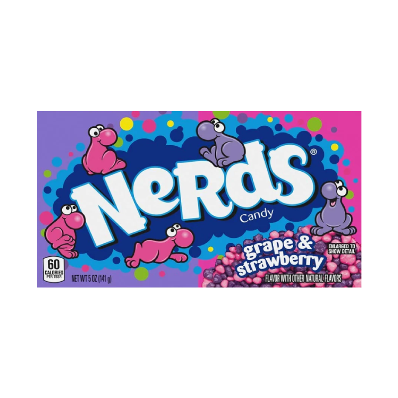 Wonka Nerds Candy Grape Strawberry Box 12 x 141g
