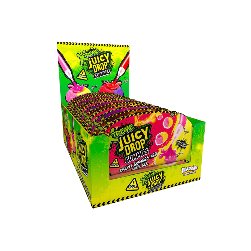  Bazooka Juicy Drop Gummies Xtreme Sour Gel 12 x 57g