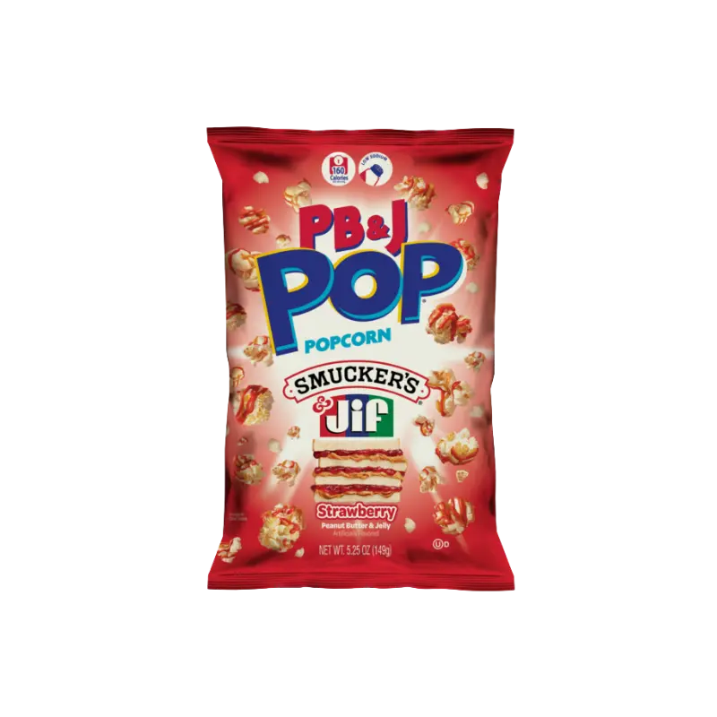 Candy Pop Popcorn Peanut Butter & Jelly Strawberry 12 x 149g