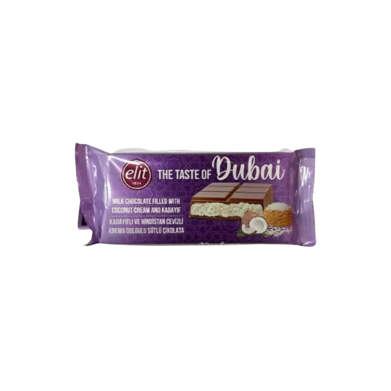 Elit Dubai Milk Chocolate Coconut Cream & Kadayif 12 x 90g