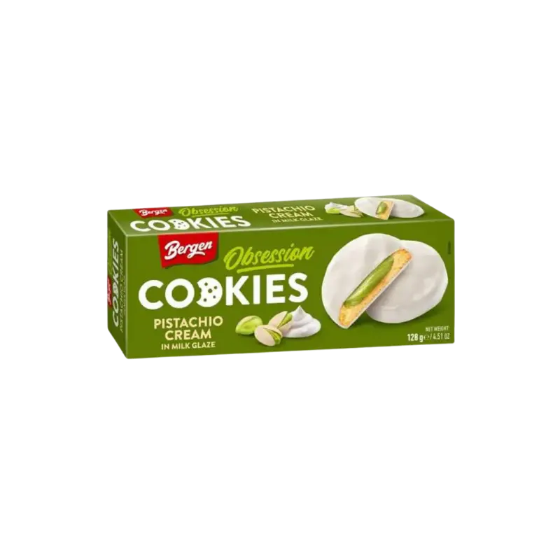 Bergen Pistachio Cream Milk Glaze Cookie 18 x 128g