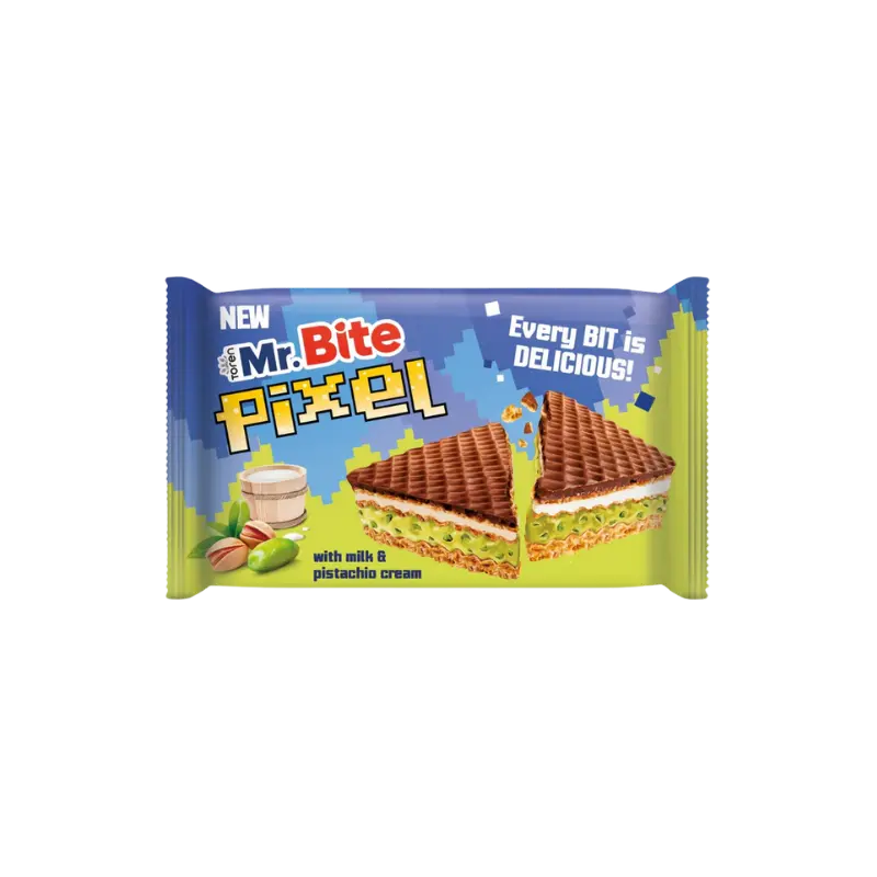 Mr.Bite Pixel Chocolate Milk and Pistachio Cream 10 x 28g