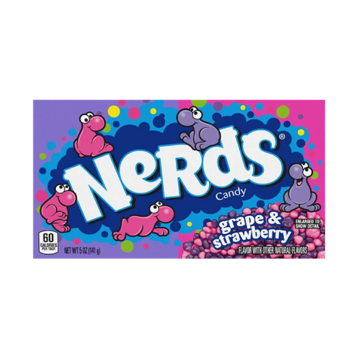 [079200616007] Wonka Nerds Candy Grape Strawberry Box 12 x 141g