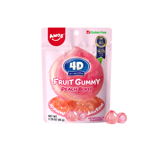 Amos 4D Fruit Gummy Peach 12 x 65g